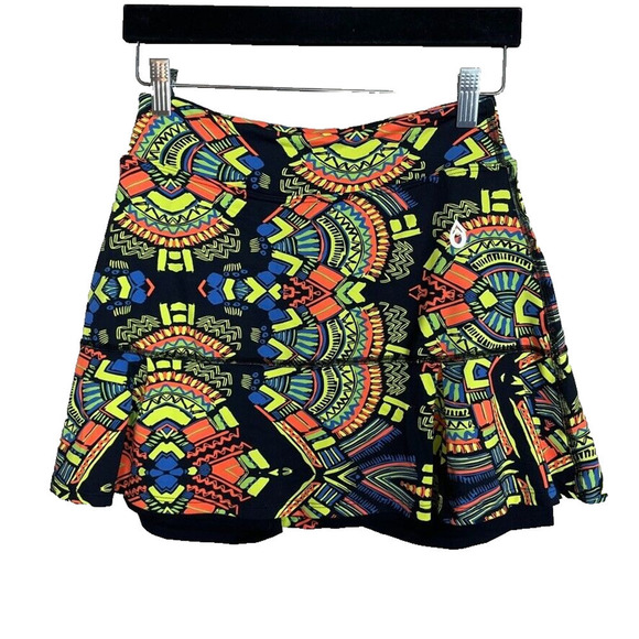 Dona Jo Skirt‎ Size 1 Small Skort Tribal Colorful Flounce Hem - Picture 1 of 7